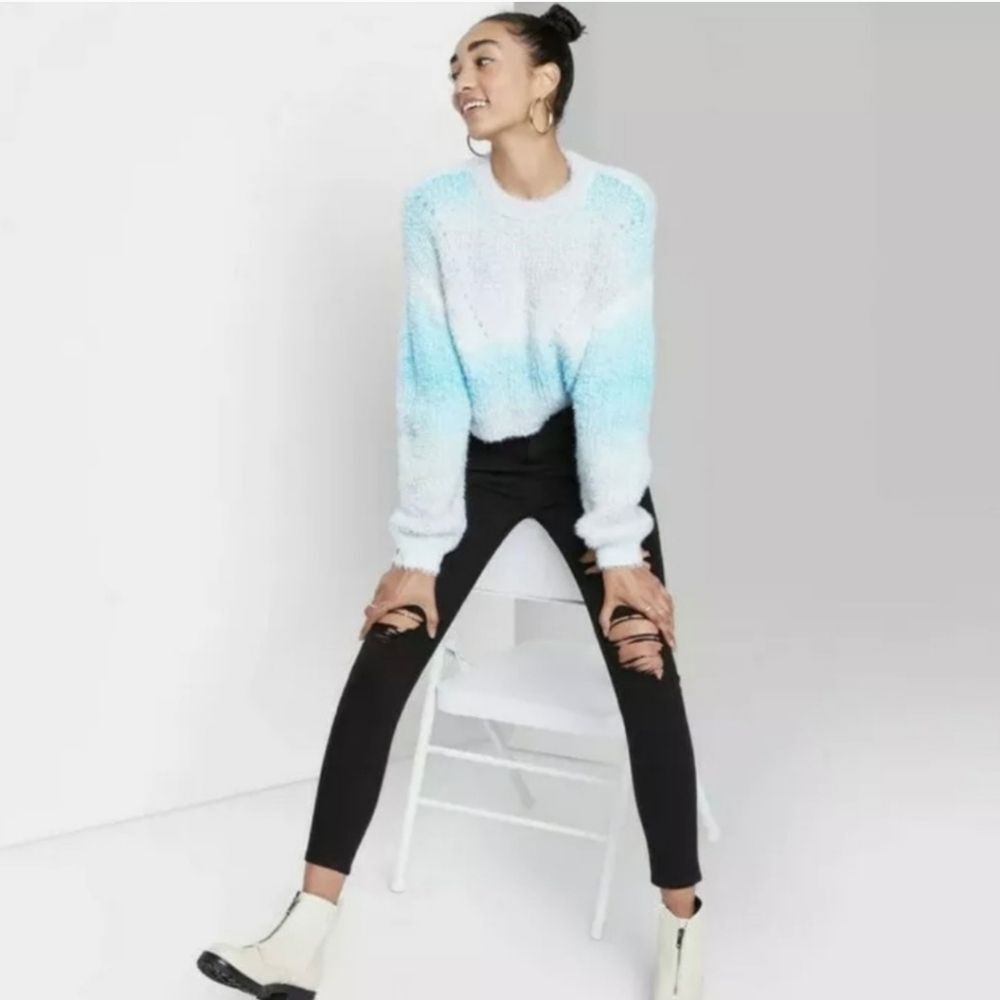 Wild Fable Pastel Ombré Sweater with Balloon Sleeves Size M - Picture 7 of 7